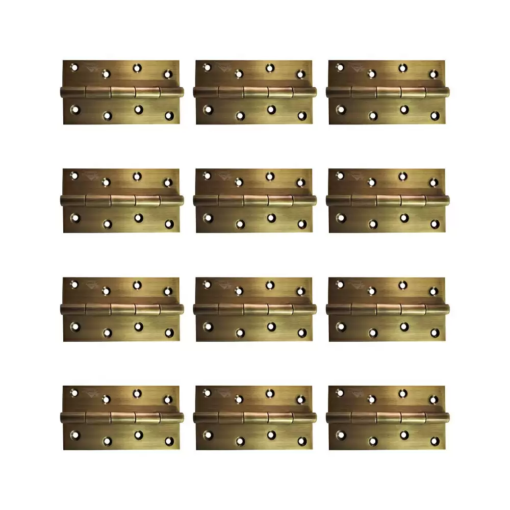 Atlantic Stainless Steel Door Butt Hinges 5 inch x 1.1/4 x 12 Gauge, 2.5 mm Thickness - Antique Finish (Pack of 12 Pcs)