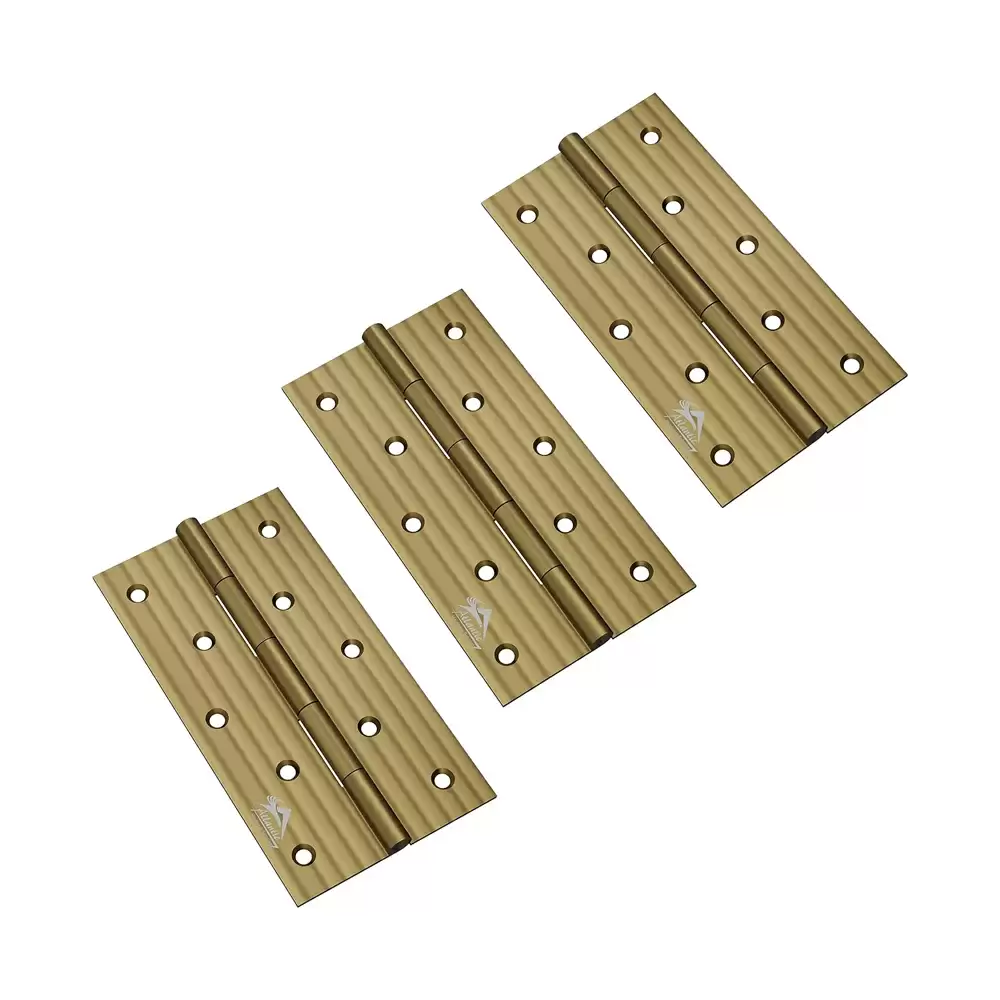 Atlantic Stainless Steel Door Butt Hinges 5 Inch x 10 Gauge, 3 mm Thickness - Antique Finish (Pack of 3 Pcs)