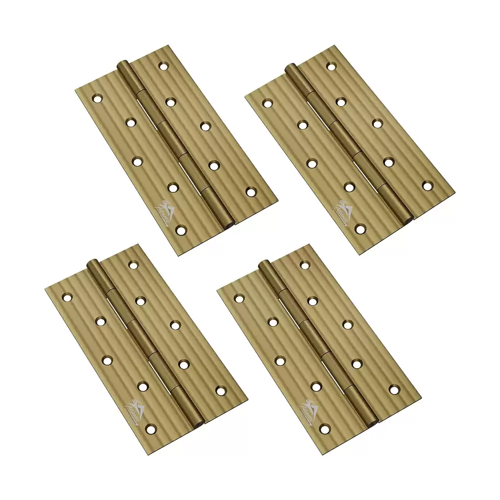 Atlantic Stainless Steel Door Butt Hinges 5 Inch x 10 Gauge, 3 mm Thickness - Antique Finish (Pack of 4 Pcs)