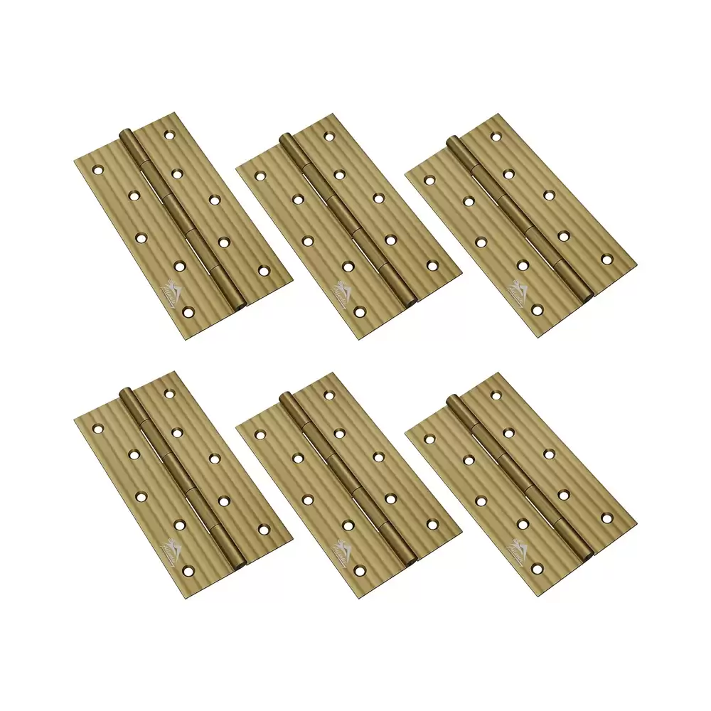 Atlantic Stainless Steel Door Butt Hinges 5 Inch x 10 Gauge, 3 mm Thickness - Antique Finish (Pack of 6 Pcs)