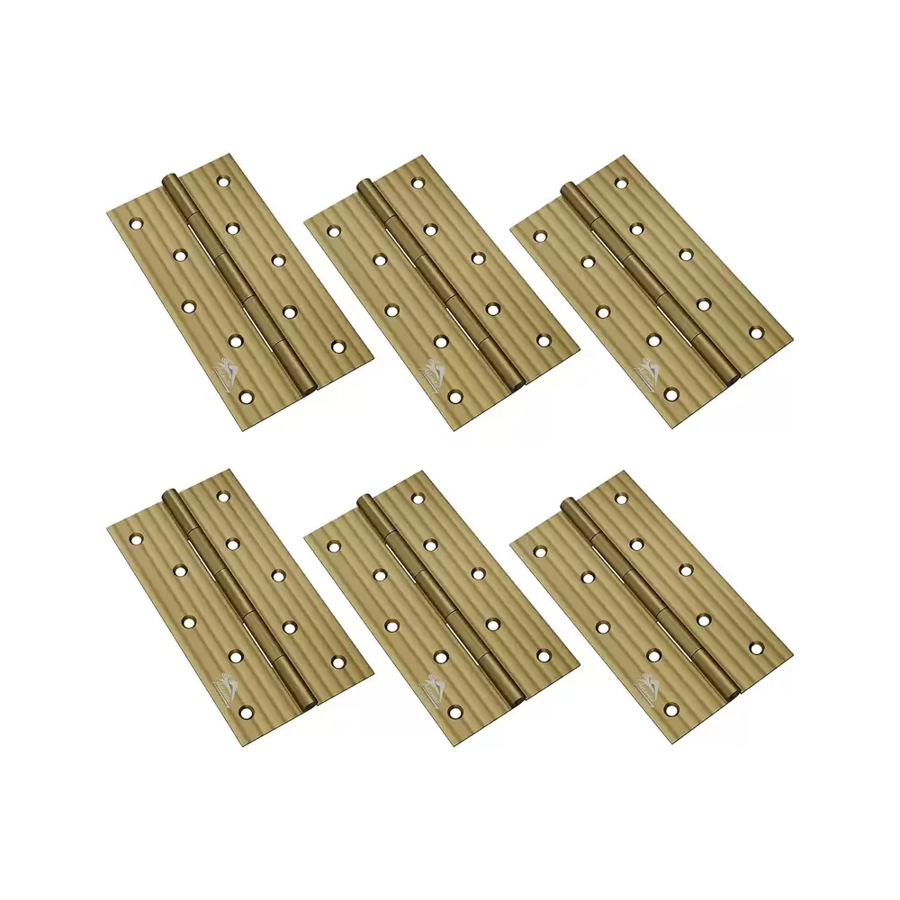 Atlantic Stainless Steel Door Butt Hinges 5 Inch x 12 Gauge, 2.5 mm Thickness - Antique Finish (Pack of 6 Pcs)