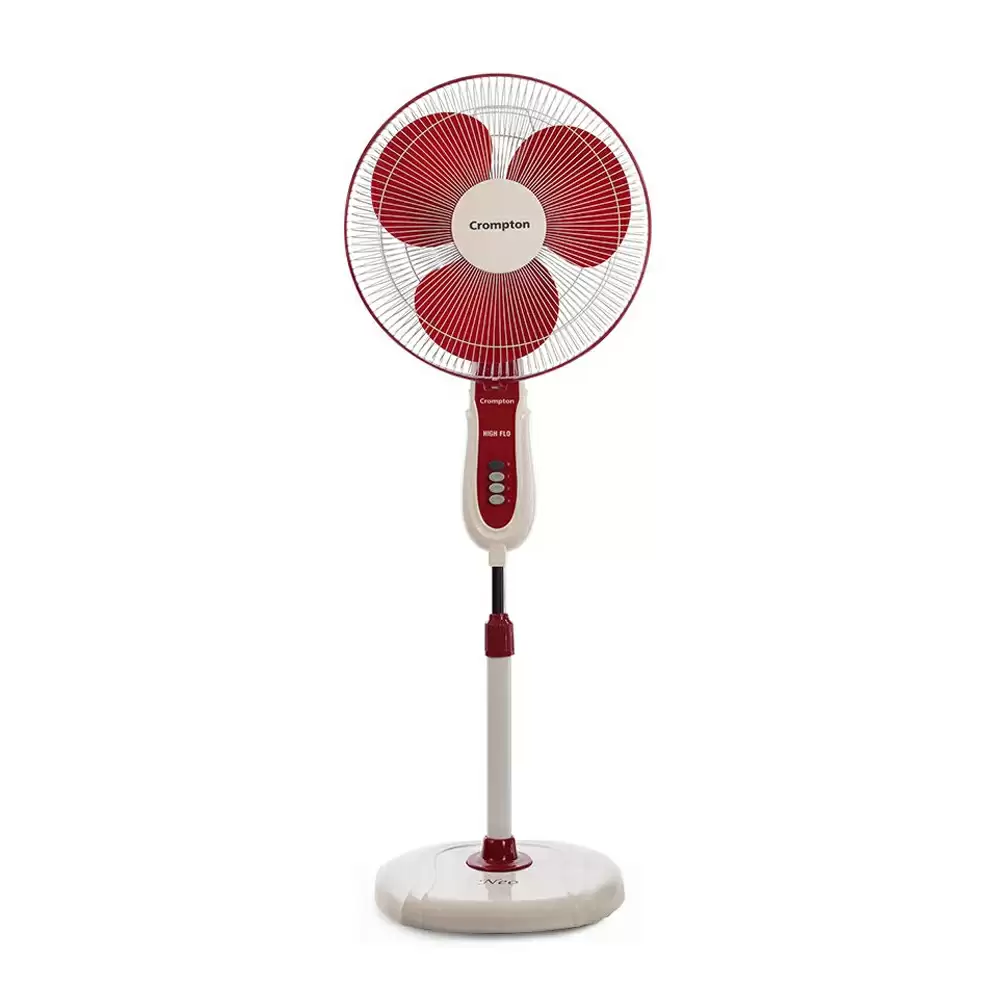 Crompton Hi Flo Neo 400 mm Pedestal Fan - (Crimson Red)