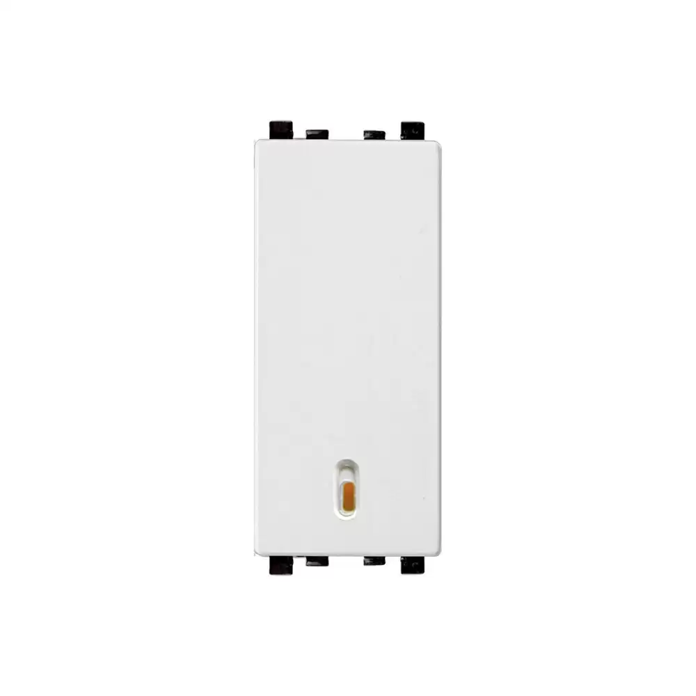 Schneider Electric ZENcelo 1 Way 6 AX Full-Flat Module With Indicator Switch - White