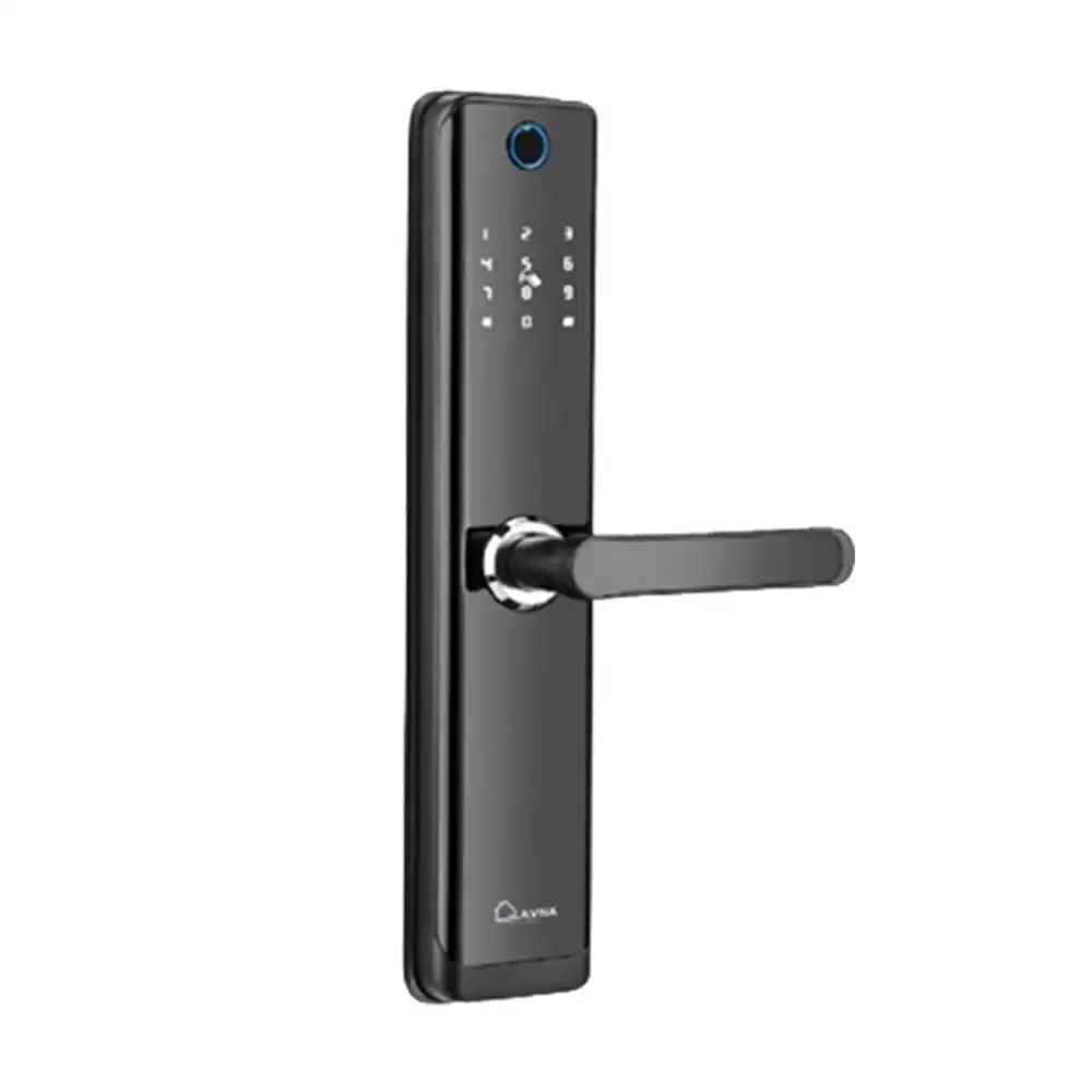 Lavna LA24 Mortise Smart Door Lock for Home With Bluetooth, RFID, Fingerprint, Pin Code, OTP, Mobile Access & Manual Key - Black (1 Year Warranty)