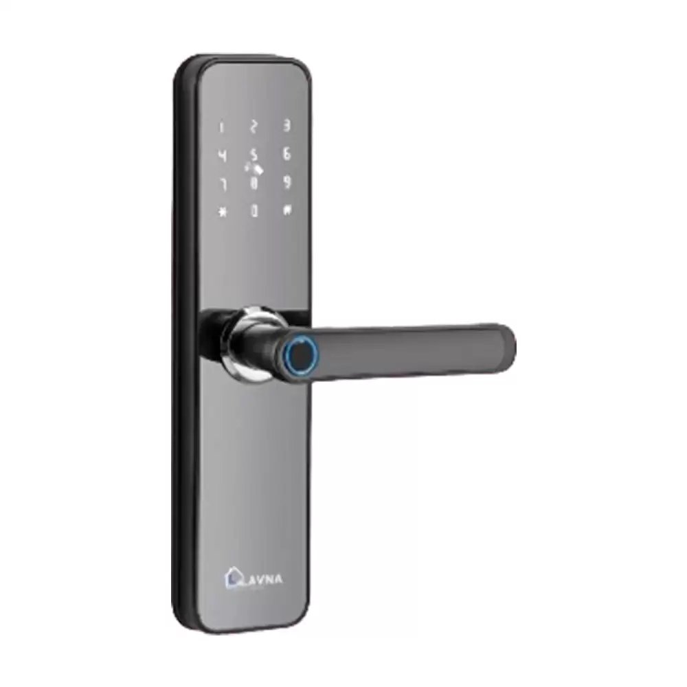 Lavna LA28 Mortise Smart Door Lock for Home With Bluetooth, RFID, Fingerprint, Pin Code, OTP, Mobile Access & Manual Key - Black (1 Year Warranty)