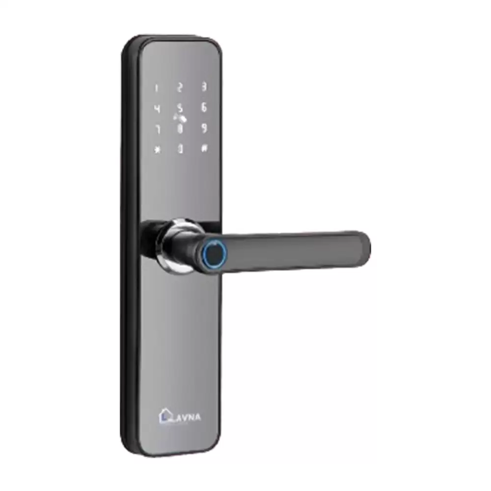 Lavna LA28 Mortise Smart Door Lock for Home With Wifi, RFID, Fingerprint, Pin Code, OTP, Mobile Access & Manual Key - Black (1 Year Warranty)