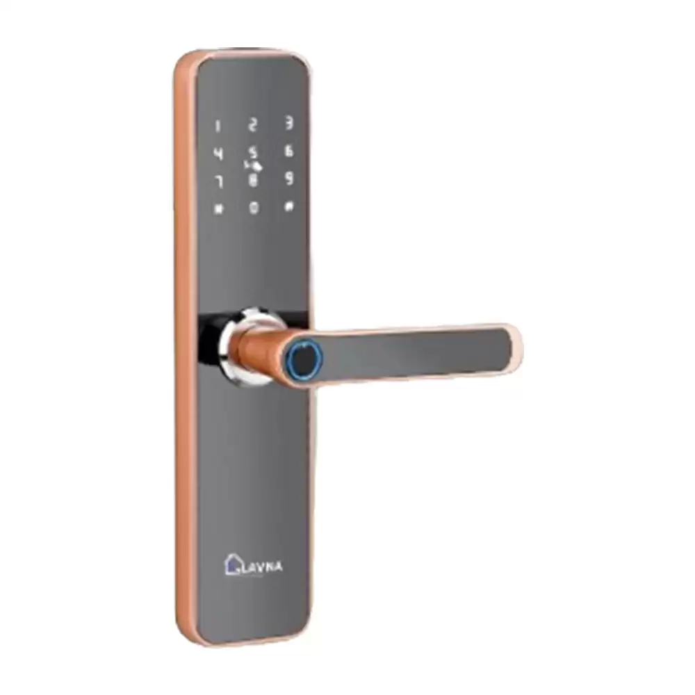 Lavna LA28 Mortise Smart Door Lock for Home With Wifi, RFID, Fingerprint, Pin Code, OTP, Mobile Access & Manual Key - Rose Gold (1 Year Warranty)