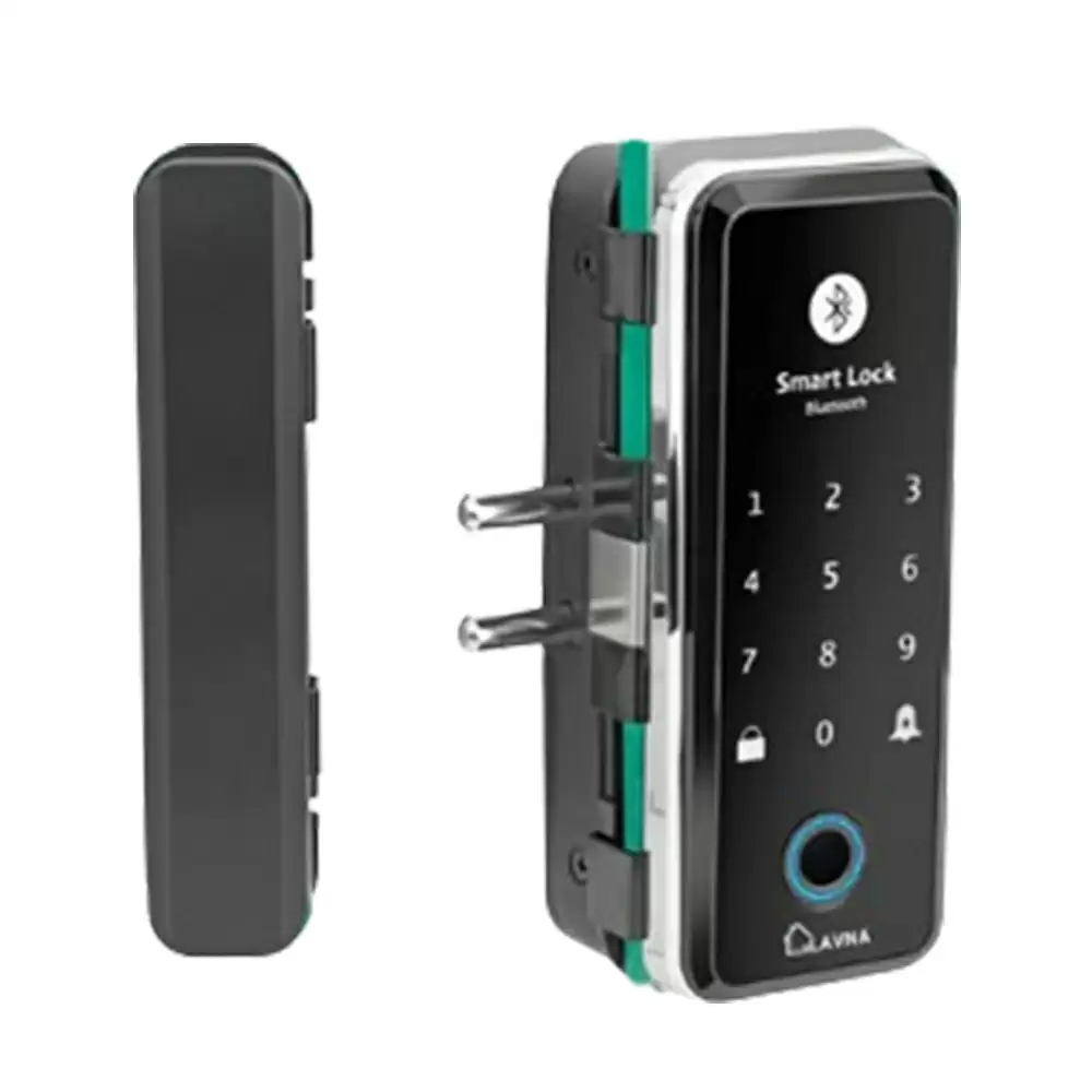 Lavna LA5 Glass Digital Smart Door Lock for Home With RFID, Fingerprint, Pin Code, OTP, Mobile & Remote Access  - Black (1 Year Warranty)