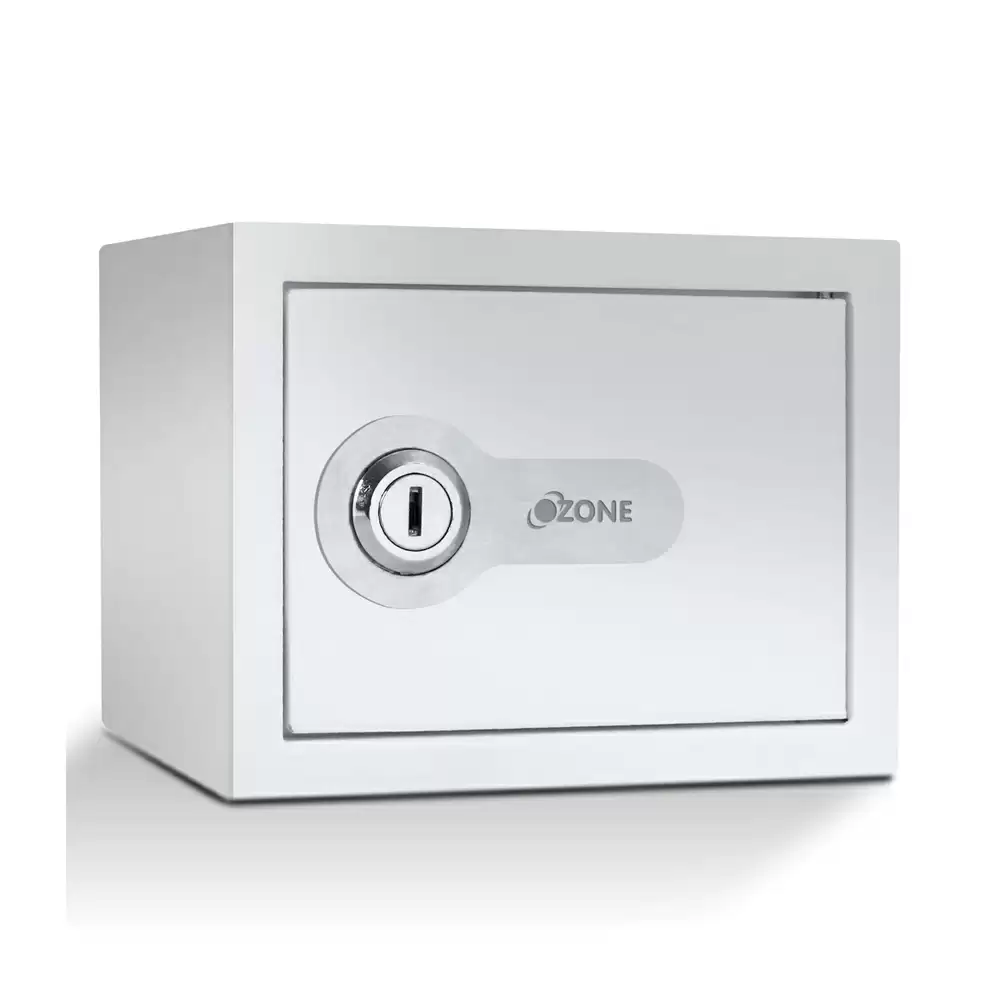 Ozone Money Bank (2 Litre) Manual Safe Locker for Kids With Mechanical Key, White - 0.8 Kg (2 Years Warranty)