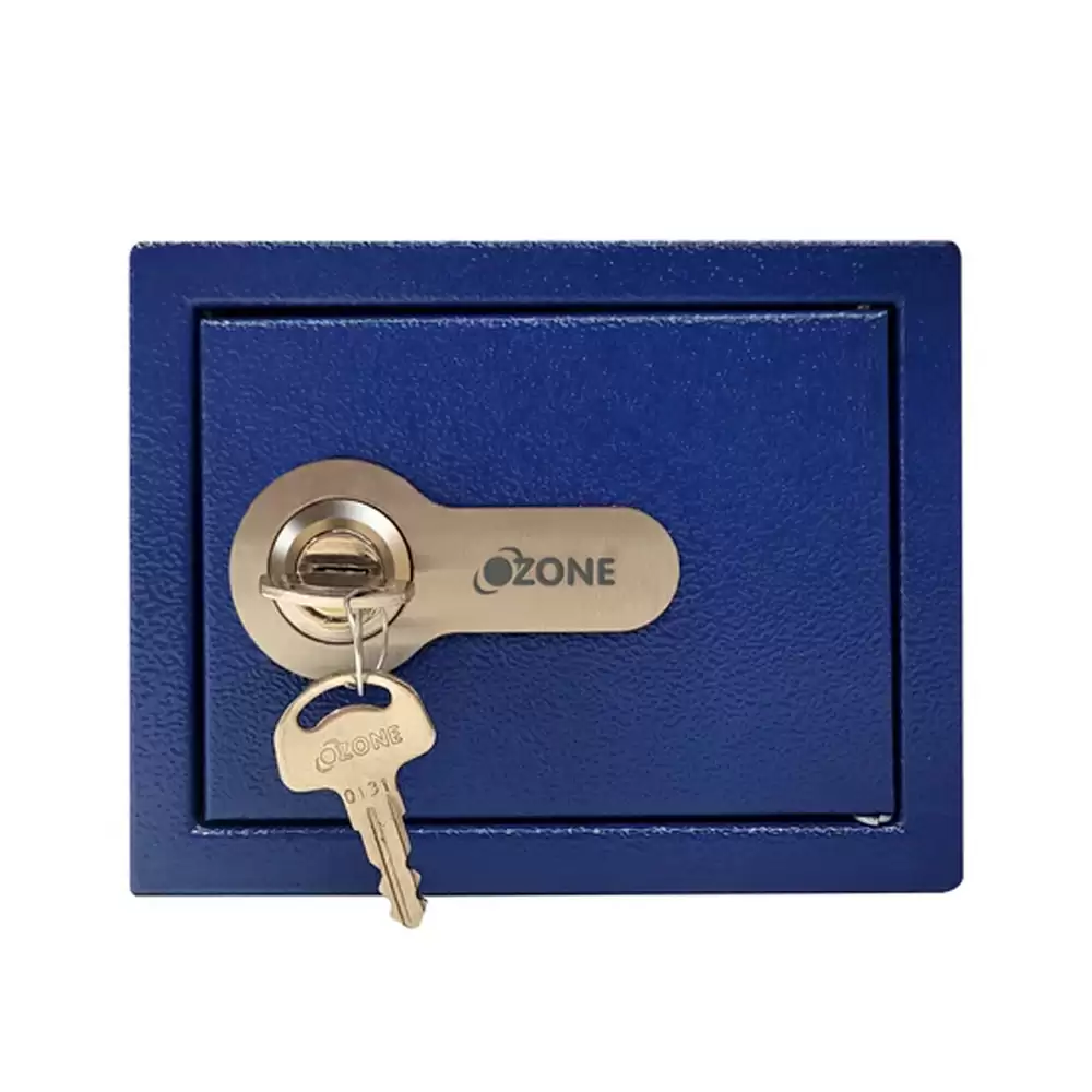 Ozone Money Bank (2 Litre) Manual Safe Locker for Kids With Mechanical Key, Blue - 0.8 Kg (2 Years Warranty)