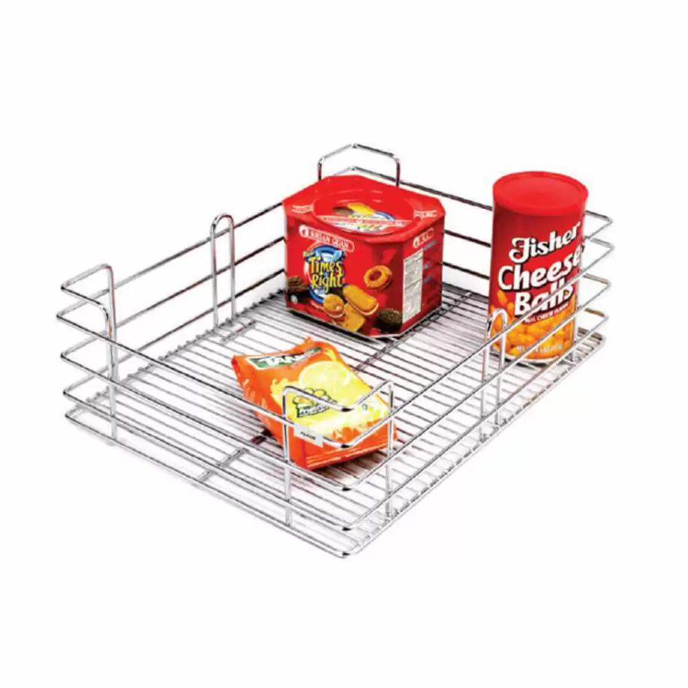 Alkos Diamond Kitchen Multipurpose Stainless Steel Plain Basket- (19 W x 20 D x 4 H) Inch