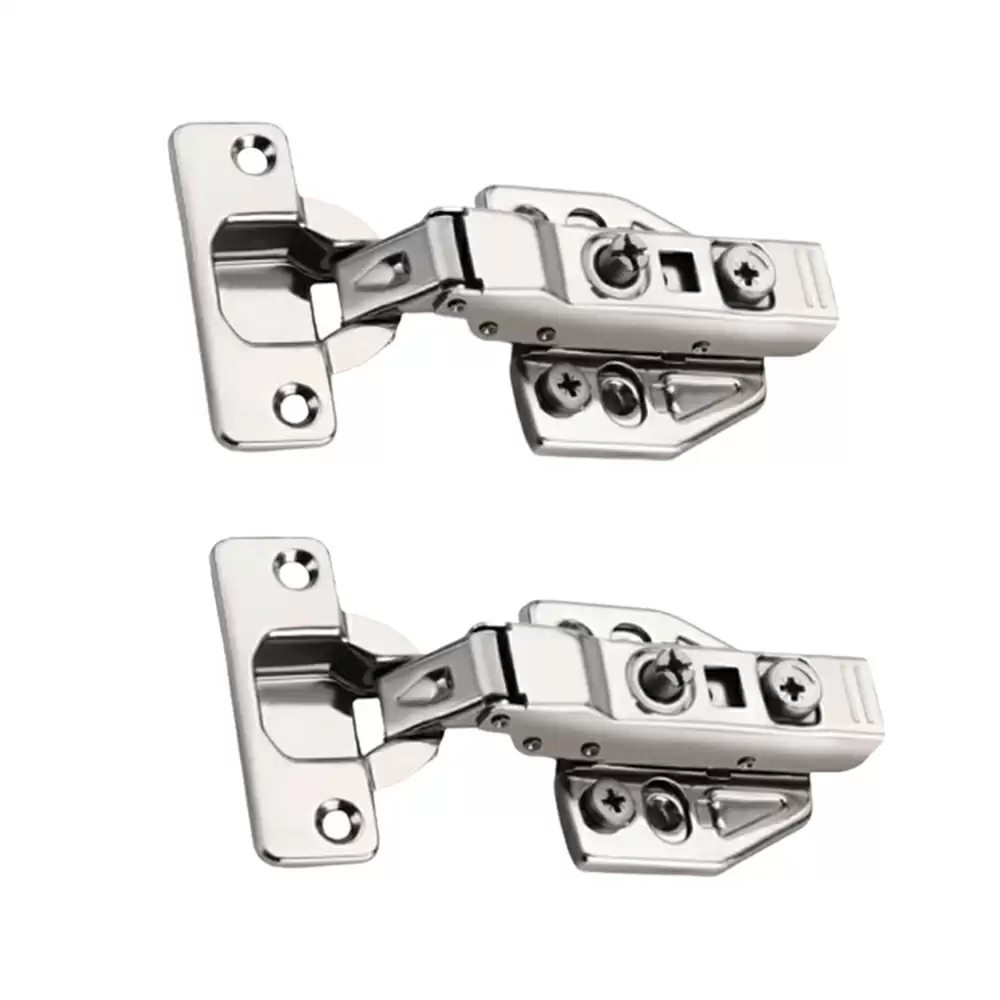 Carrot Full Overlay 0 Crank Soft Close Clip On Concealed Hinge With 3D Mounting Plate - (Stainless Steel)