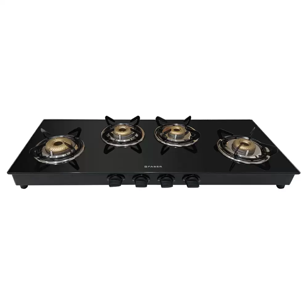 Faber Hob Jumbo XL AI 4BB 4 Auto Ignition Brass Burner Cooktop (Black)