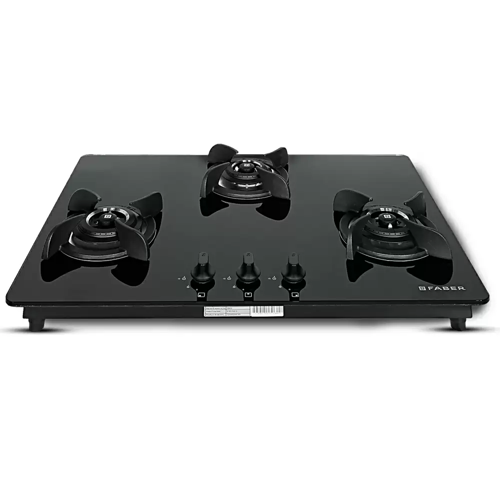 Faber Hob Ultima HT723 CRS BR CI AI 3 Battery Operated Brass Burner Cooktop (Black)