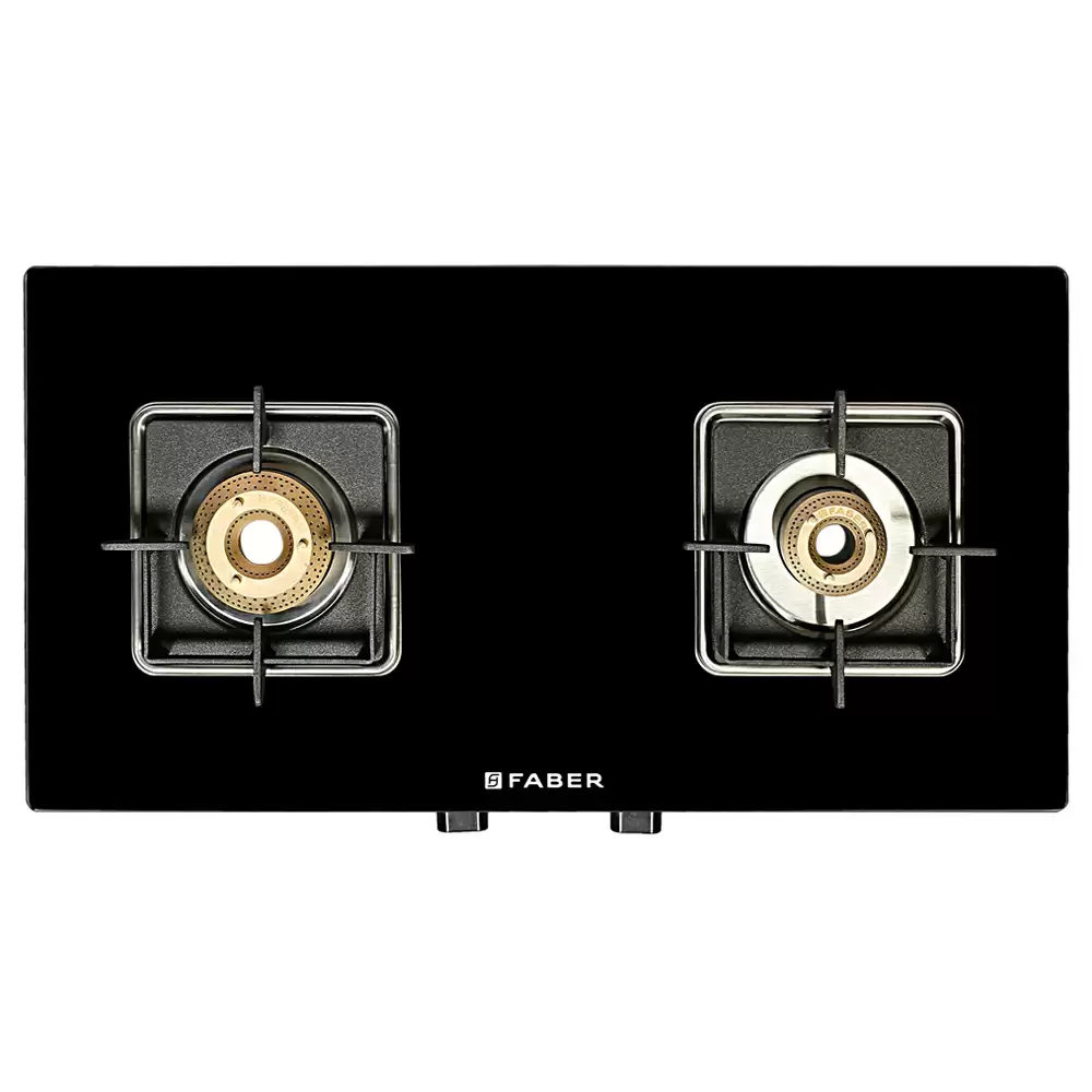 Faber Remo 2BB BK 2 Manual Ignition Brass Burner Cooktop (Black)