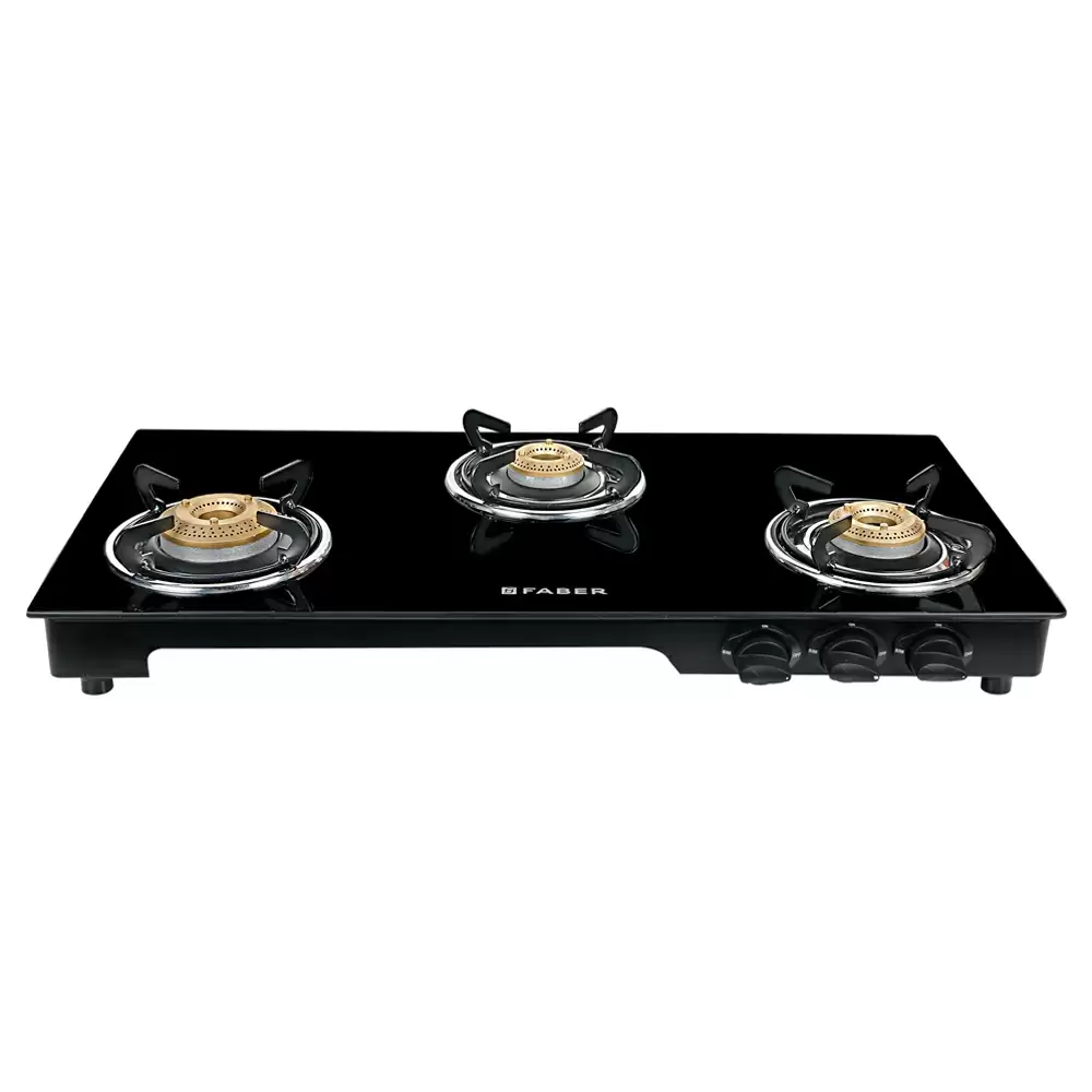 Faber Hob Magic 3BB BK 3 Manual Ignition Brass Burner Cooktop (Black)