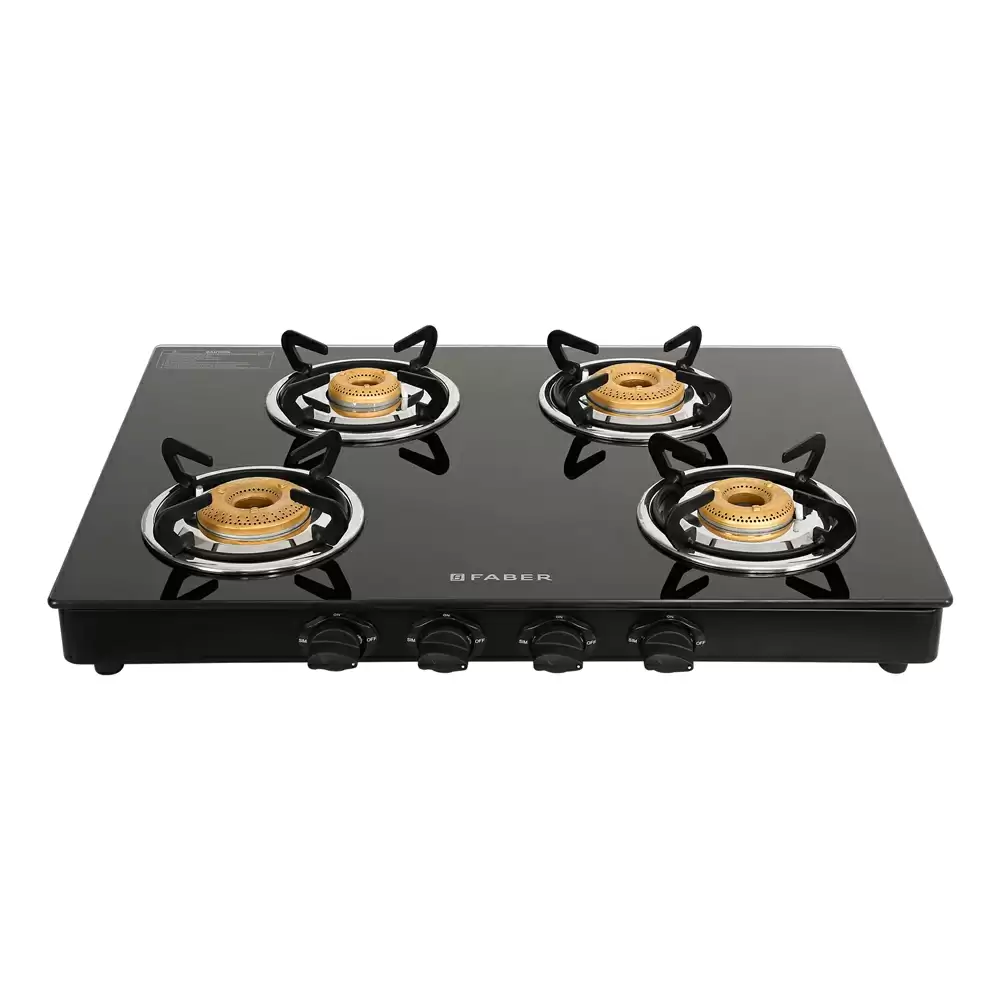 Faber Jumbo Neo XL 4BB AI 4 Auto Ignition Brass Burner Cooktop (Black)