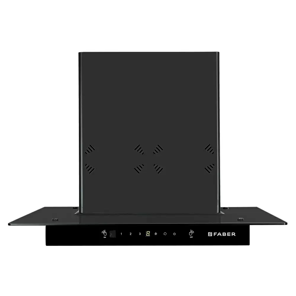 Faber Cosmos 3D HC SC BK BF 60 cm Heat Auto Clean Baffle Filter Hood Wall Mounted Kitchen Chimney, Suction Capacity 1400 m³/hr - Black