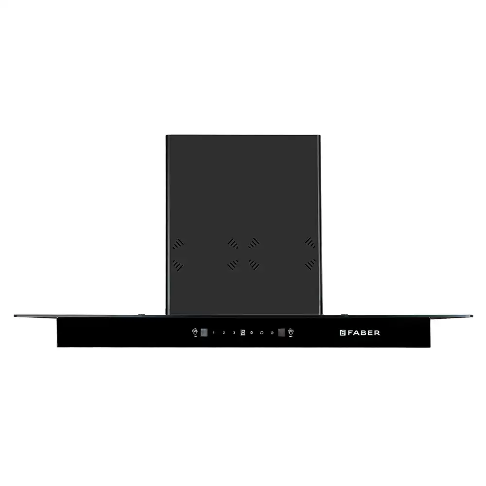 Faber Cosmos 3D HC SC BK BF 90 cm Heat Auto Clean Baffle Filter Hood Wall Mounted Kitchen Chimney, Suction Capacity 1400 m³/hr - Black