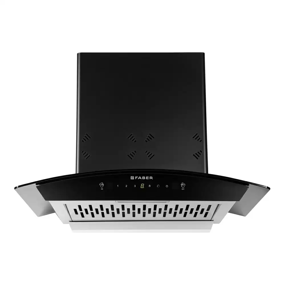 Faber Everest 3D IN HC SC FL LG 60 cm I Clean Technology Filterless Hood Wall Mounted Kitchen Chimney, Suction Capacity 1250 m³/hr - Black