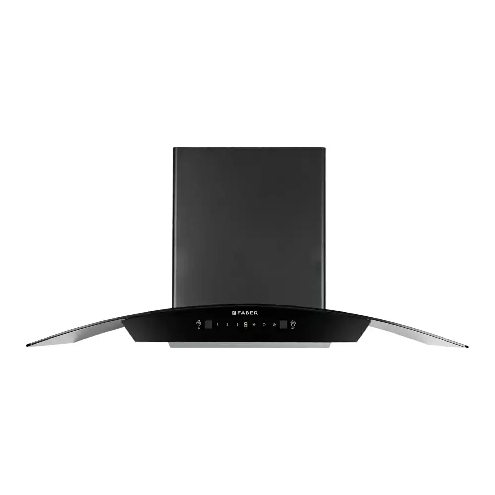 Faber Everest IN HC SC FL LG 90 cm Heat Auto Clean Filterless Hood Wall Mounted Kitchen Chimney, Suction Capacity 1200 m³/hr - Black