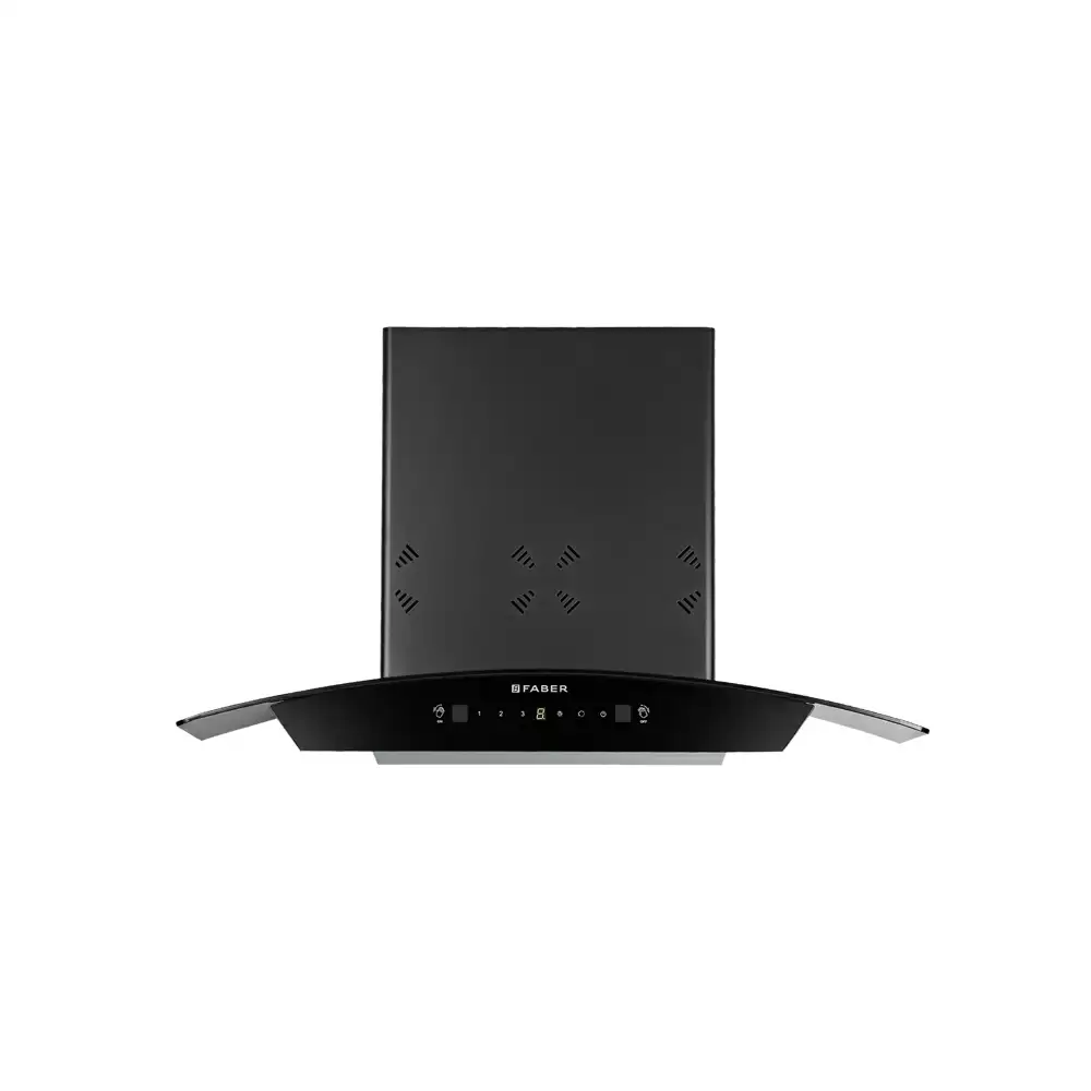 Faber Everest 3D IN HC SC FL LG 75 cm I Clean Technology Filterless Hood Wall Mounted Kitchen Chimney, Suction Capacity 1250 m³/hr - Black