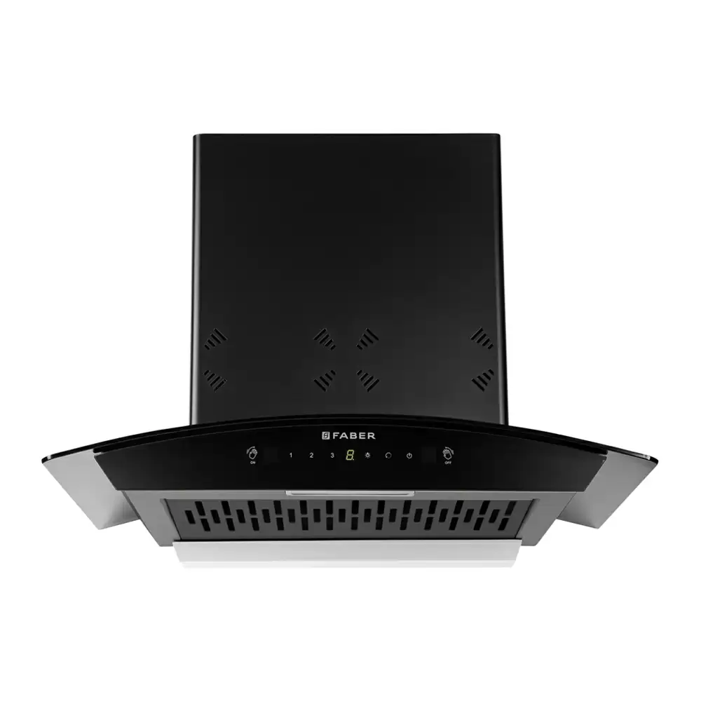 Faber Stella 3D IN HC SC FL BK 60 cm Heat Auto Clean Filterless Wall Mounted Kitchen Chimney, Suction Capacity 1350 m³/hr - Black