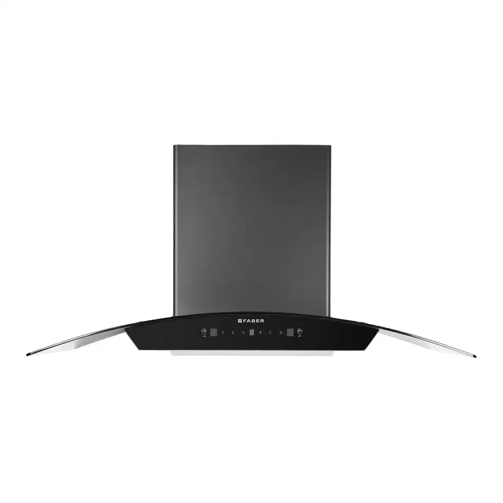 Faber Polo IN HC SC BK 90 cm Auto Clean Filterless Hood Wall Mounted Kitchen Chimney, Suction Capacity 1200 m³/hr - Black