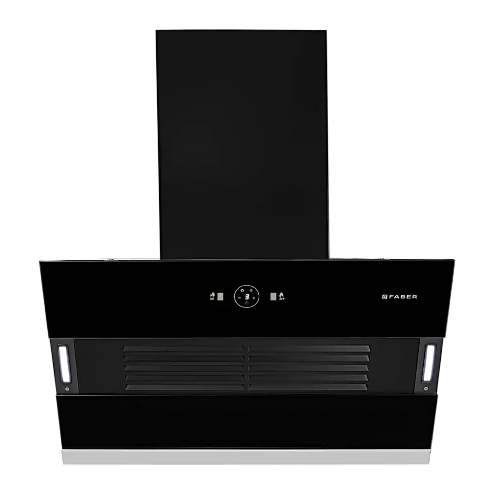 Faber Vertigo FL SC AC BK 90 cm Heat Auto Clean Filterless Hood Wall Mounted Kitchen Chimney, Suction Capacity 1200 m³/hr - Black