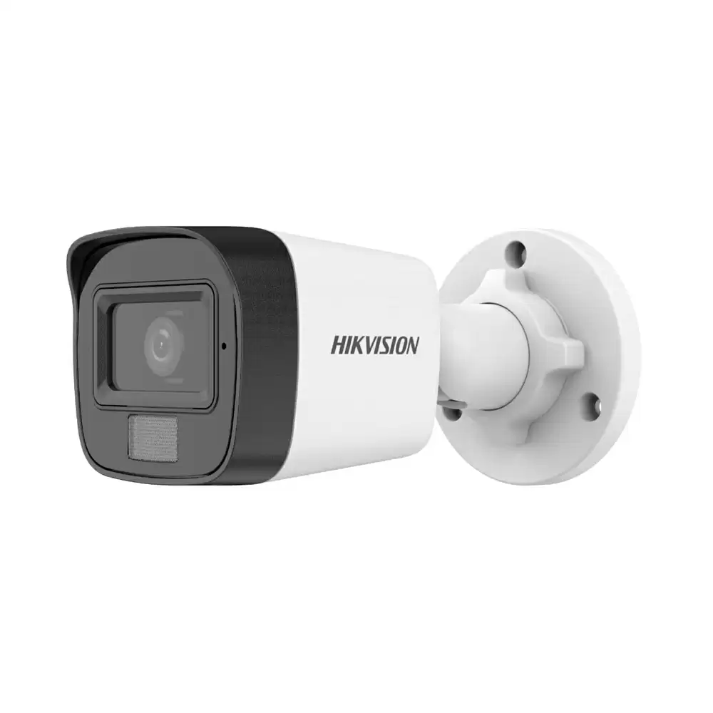 Hikvision 2MP 1080p Outdoor Dual Light + Audio MIC Wired CCTV Camera with usewell BNC/DC for 2MP, White