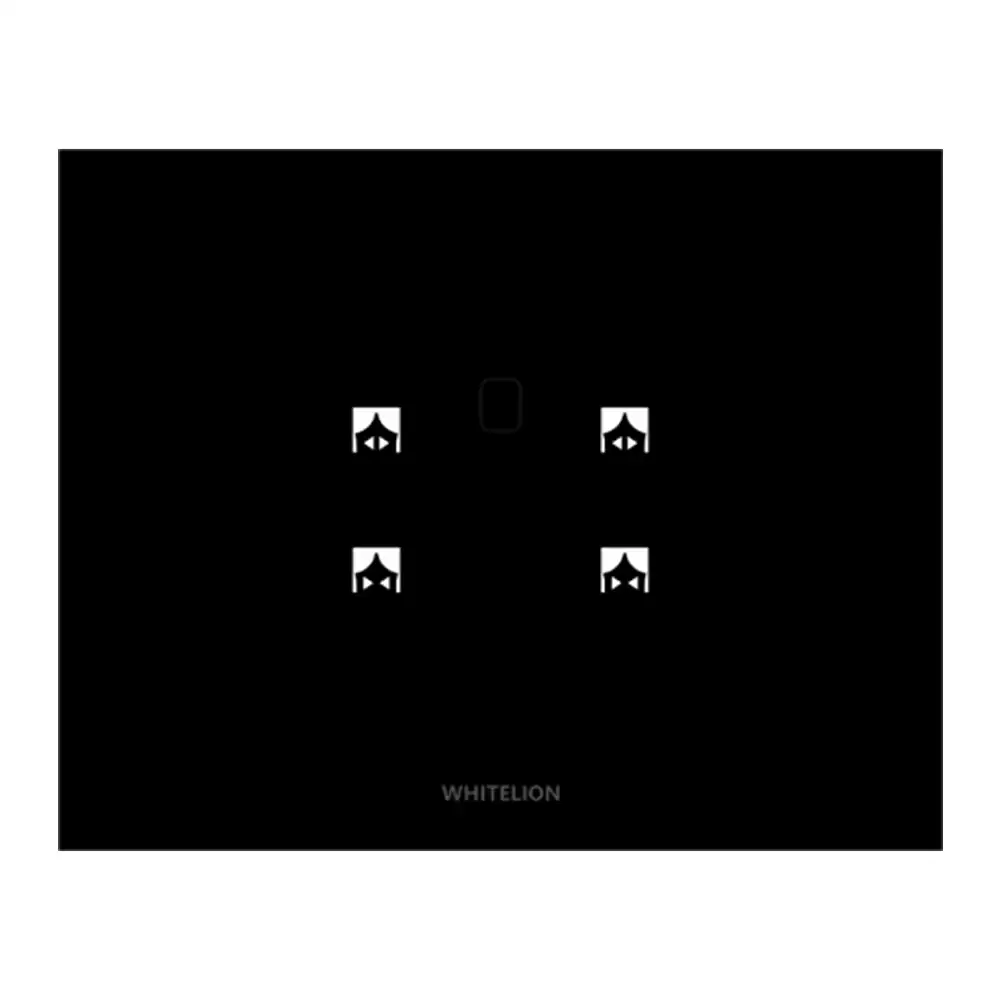 Whitelion Quartz 2 Ch 3 Module Curtain Switch - Black