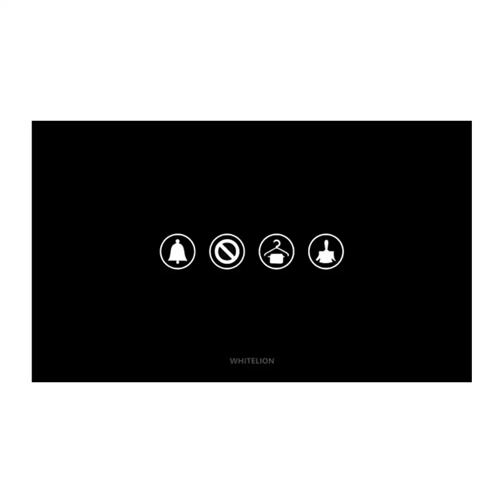 Whitelion Quartz Scene Controller with 3 Touch Points & 4 Module Bell Switch With Indication (Horizontal) - Black