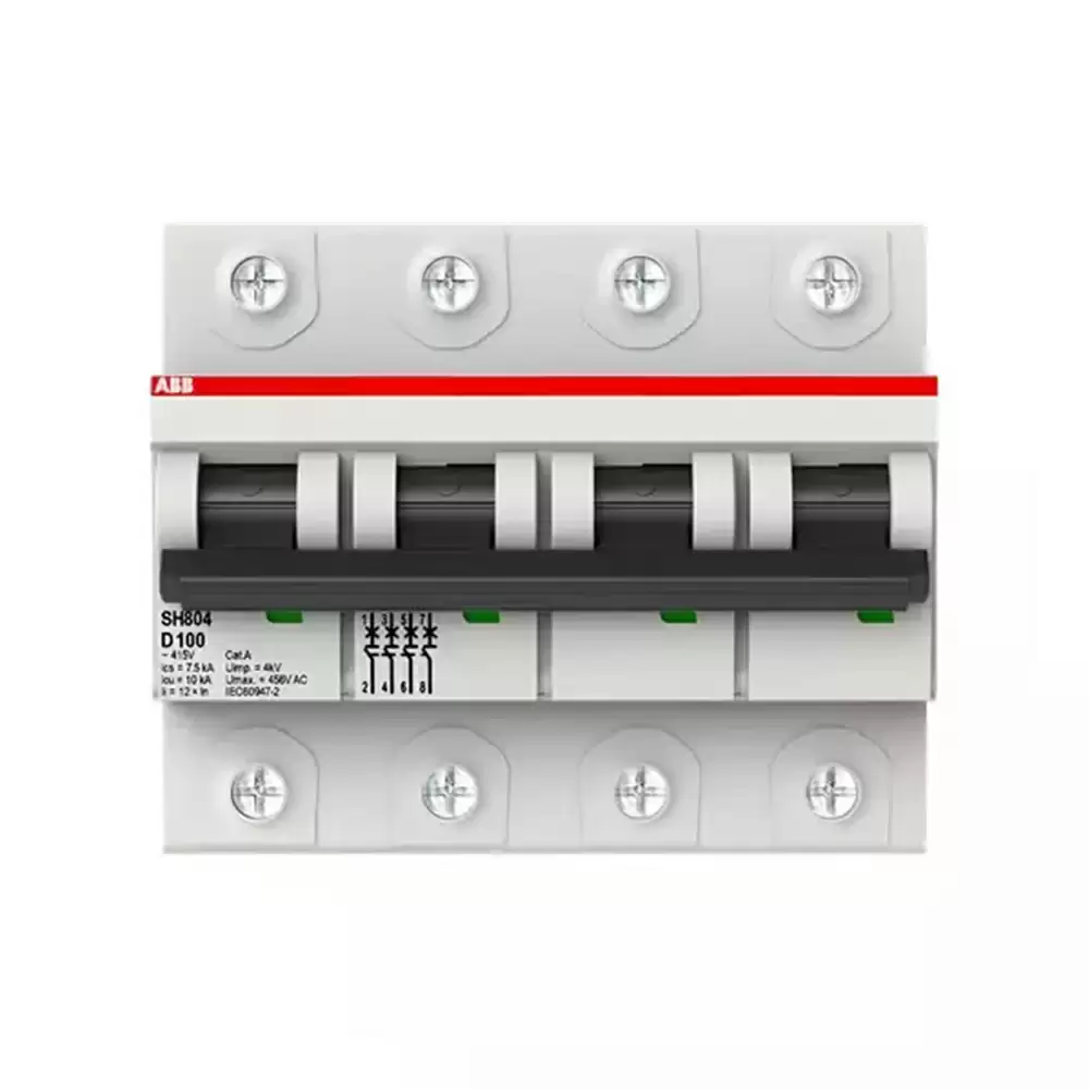 ABB 2TAZ190400R0801 80 Amp 4 Pole D Curve Miniature Circuit Breaker- SH804-D80