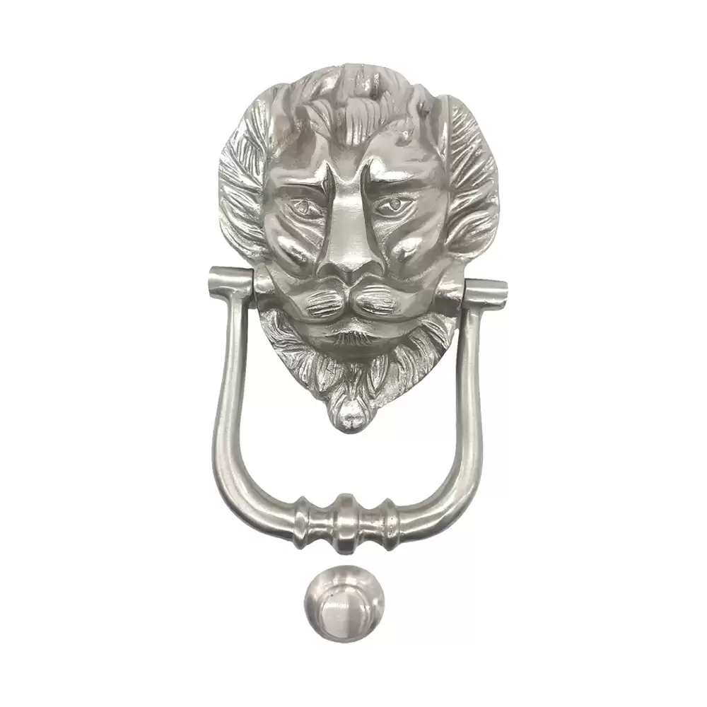 AceLine Simba Brass Door Knocker - (Dull Nickel Brushed Finish)