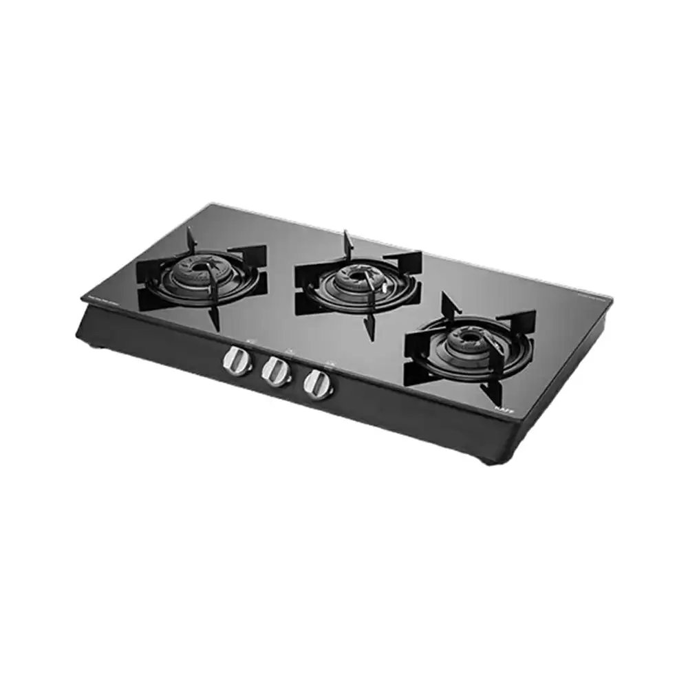 Kaff CBP 71 3B AI 71 cm Auto Ignition 3 Brass Burners Coated in Black Cooktop - Black