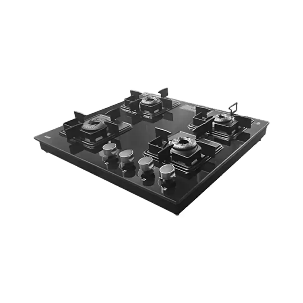 Kaff CTS 58 4B AI 58 cm Slim Line Design Auto Ignition 4 Brass Burners Cooktop - Black