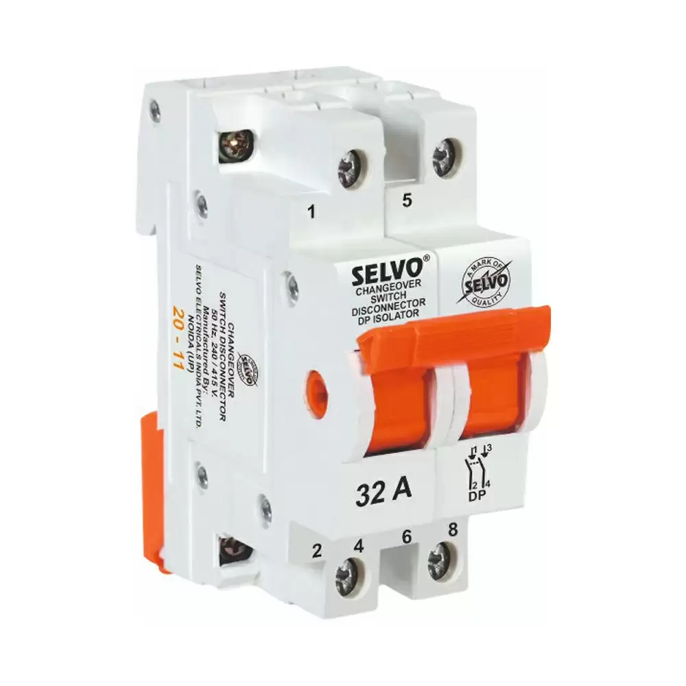 Selvo 32 Amp Double Pole Mini Changeover Switch Disconnector