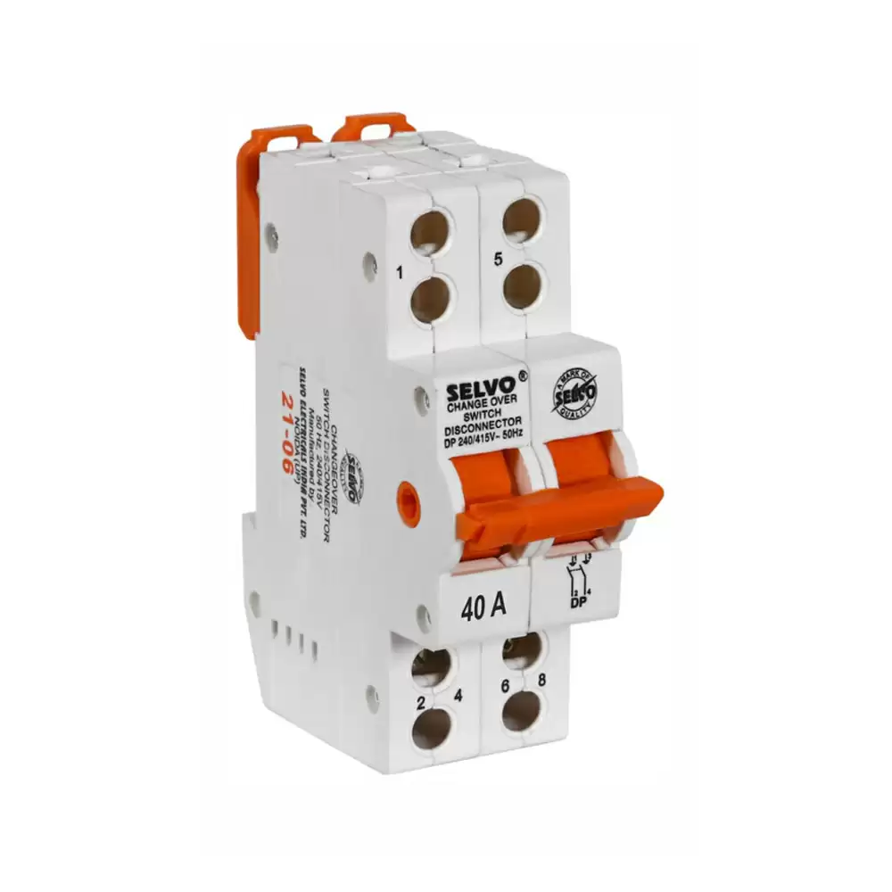 Selvo 40 Amp Double Pole Mini Changeover Switch Disconnector