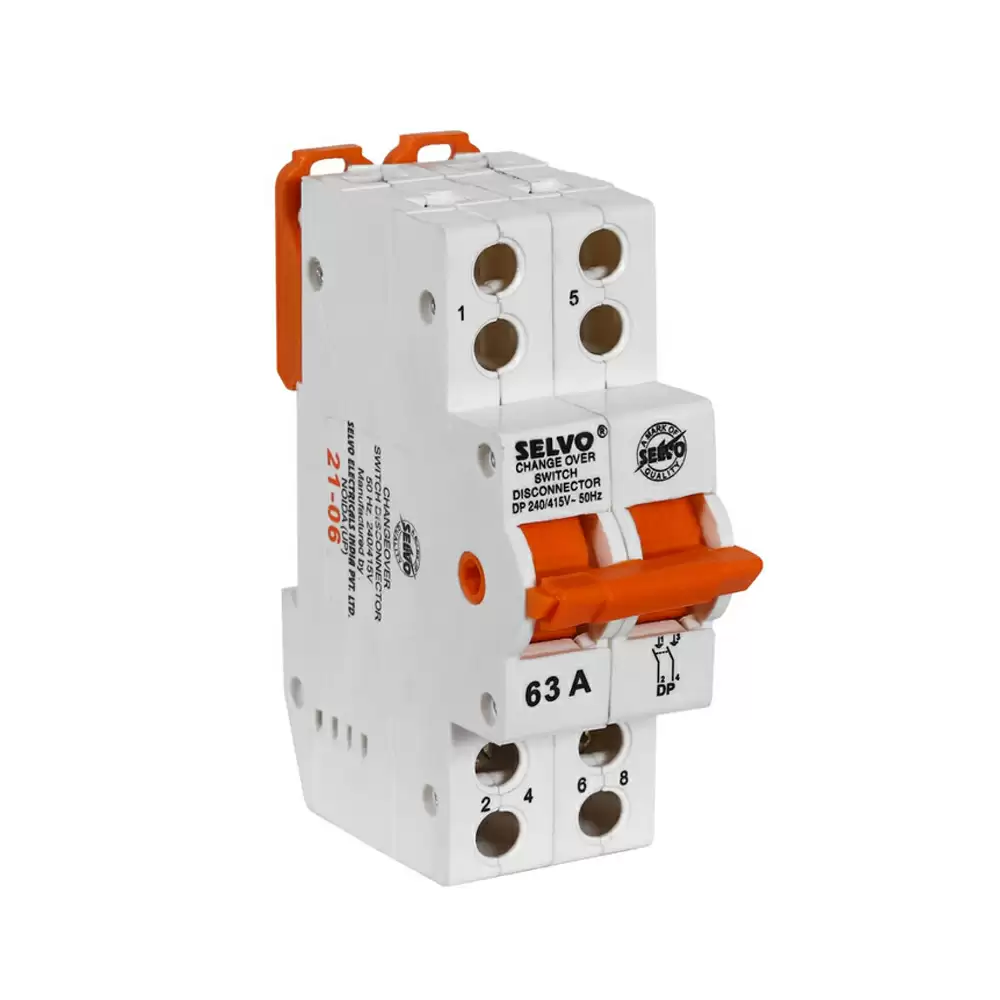 Selvo 63 Amp Double Pole Mini Changeover Switch Disconnector