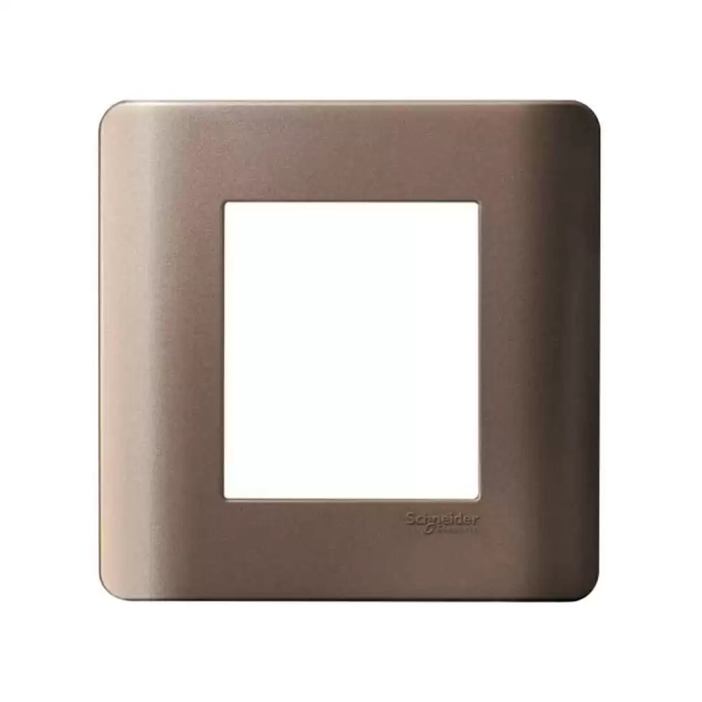 Schneider Electric ZENcelo 2 Module Cover Plate With Fixing Frame - Silver Bronze