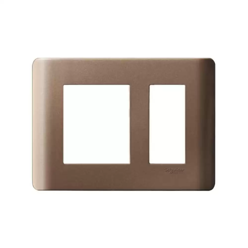 Schneider Electric ZENcelo 3 Module Cover Plate With Fixing Frame - Silver Bronze