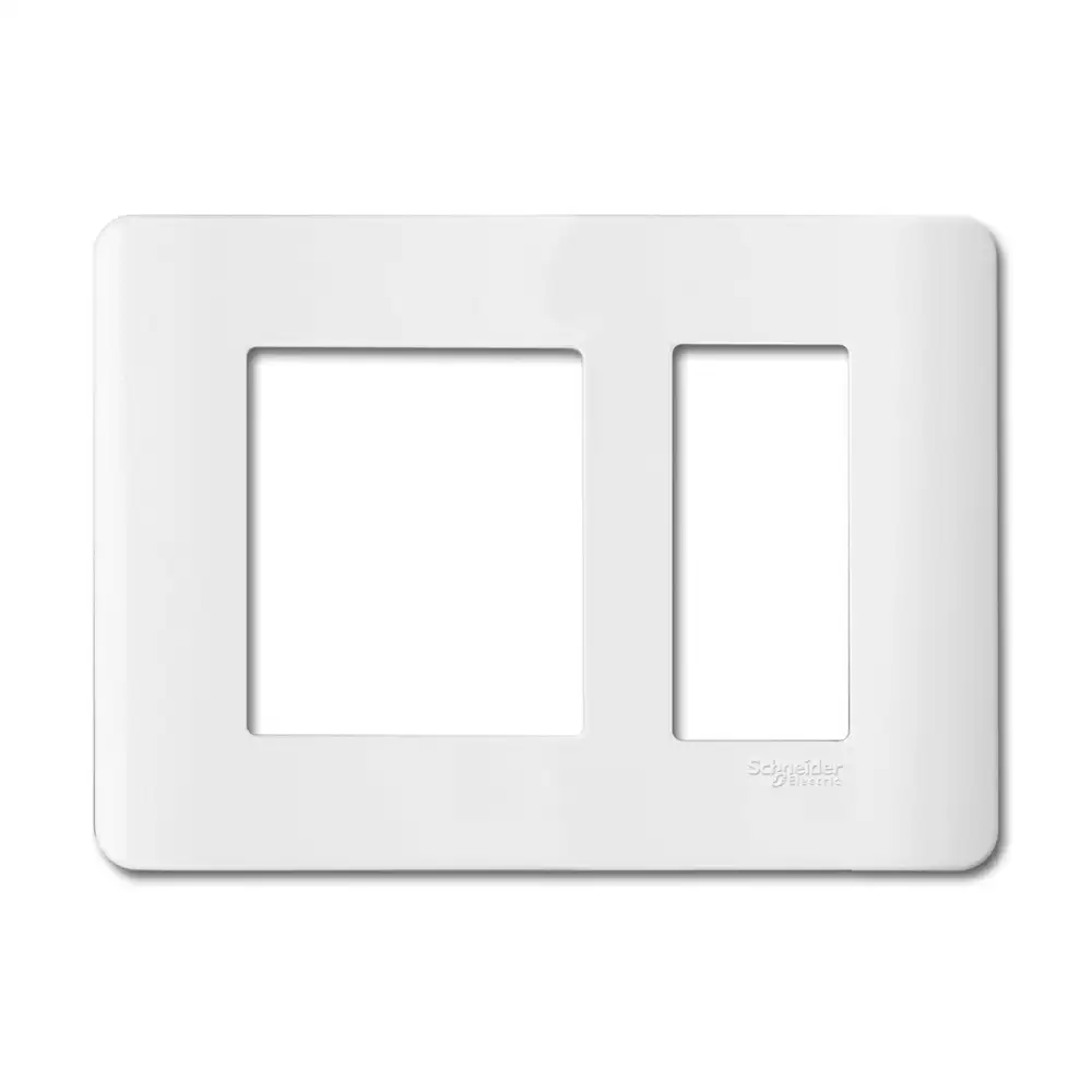 Schneider Electric ZENcelo 3 Module Cover Plate With Fixing Frame - White