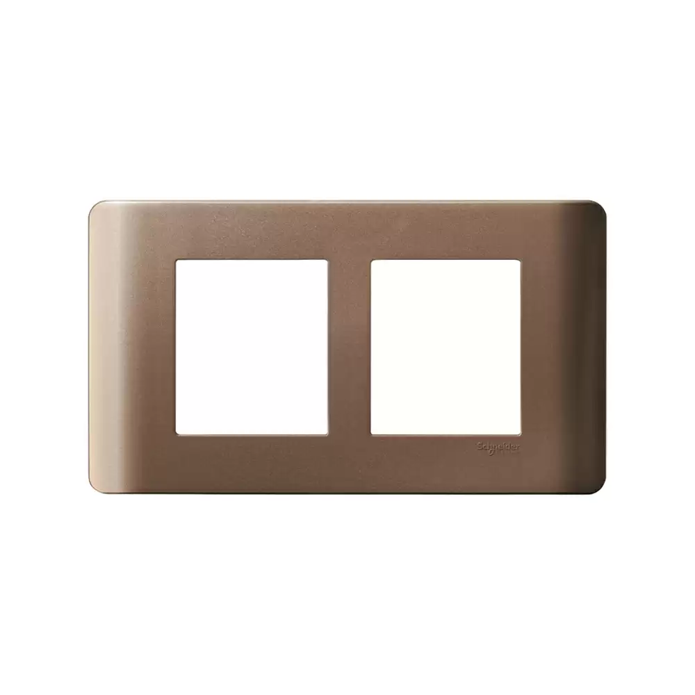 Schneider Electric ZENcelo 4 Module Cover Plate With Fixing Frame - Silver Bronze