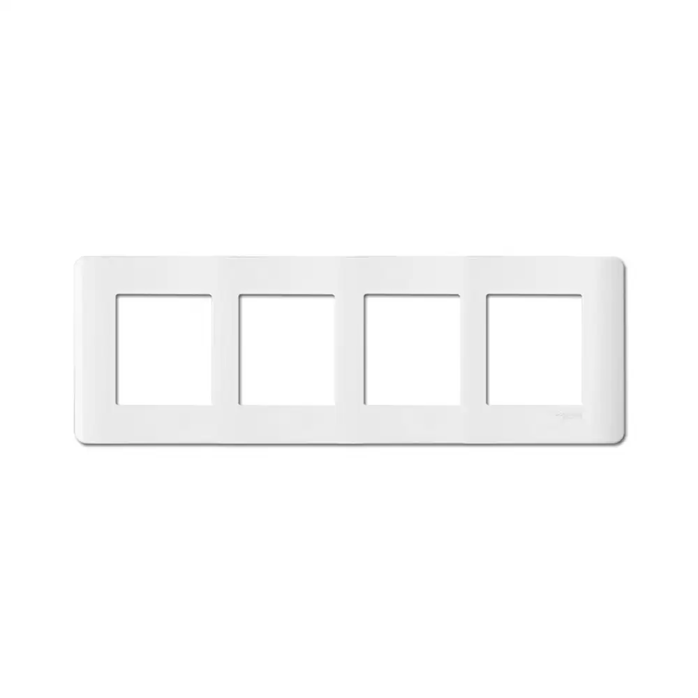 Schneider Electric ZENcelo 8 Module Cover Plate With Fixing Frame - White