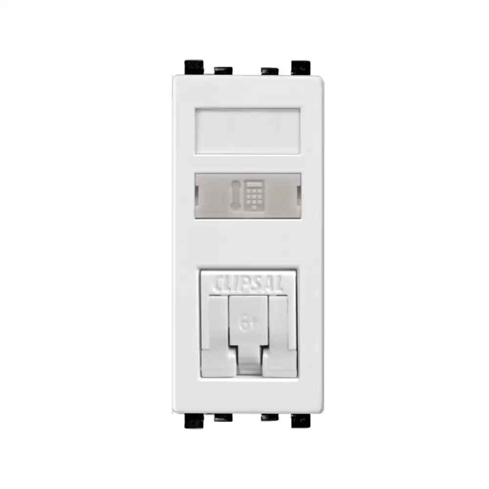 Schneider Electric ZENcelo Cat 6 RJ45 Planu Shut Modular Jack Data Socket - White