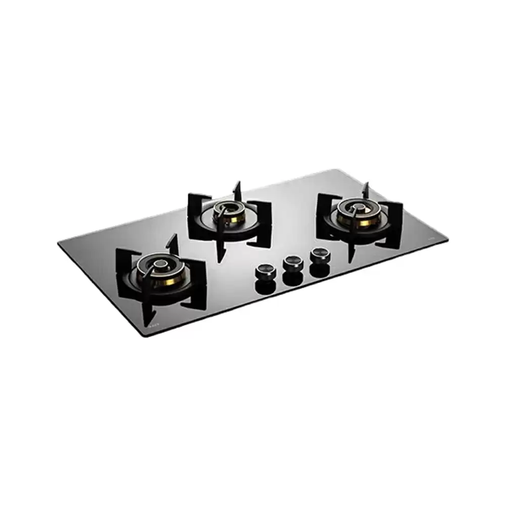 Kaff INF 783 78 cm Auto Ignition 3 Full Brass High Efficiency Burners With full FFD Built in Hob - Black