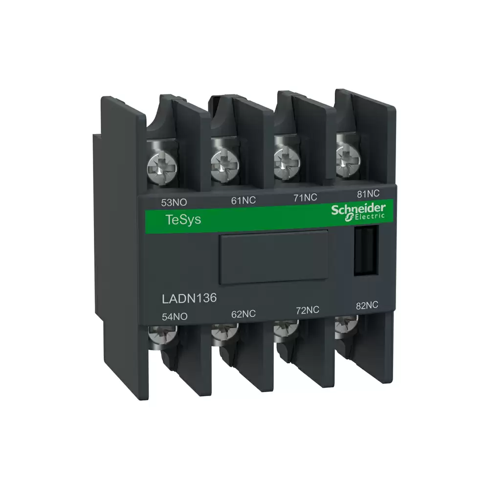 Schneider Electric TeSys D 1 NO + 3 NC Front Mounting lugs Ring Terminals Auxiliary Contact Block