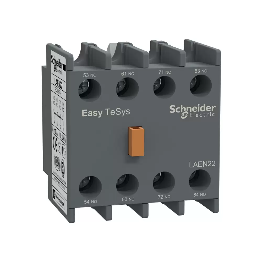 Schneider Electric EasyPact LAEN22 TVS 2 NO + 2 NC Screw Clamps Terminals Auxiliary Contact Block