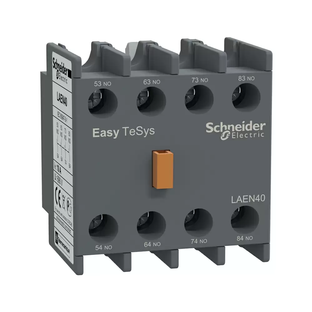 Schneider Electric EasyPact LAEN40 TVS 2 NO + 2 NC Screw Clamps Terminals Auxiliary Contact Block