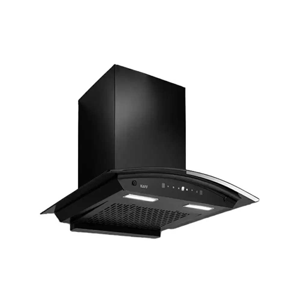 Kaff Mainz DHC 90 cm Dry Heat Auto Clean Technology Filterless Wall Mounted Kitchen Chimney, Suction Capacity 1180 Nm³/h - Matt Black